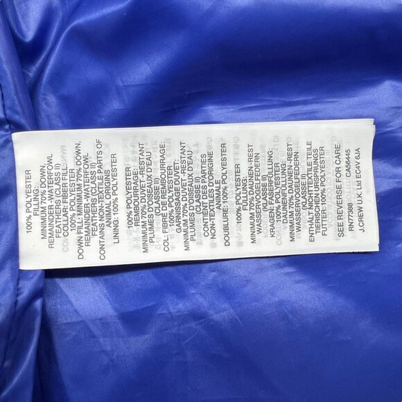 J.Crew Quilted Puffer Vest Bright Purple Blue Size Medium - Picture 12 of 16